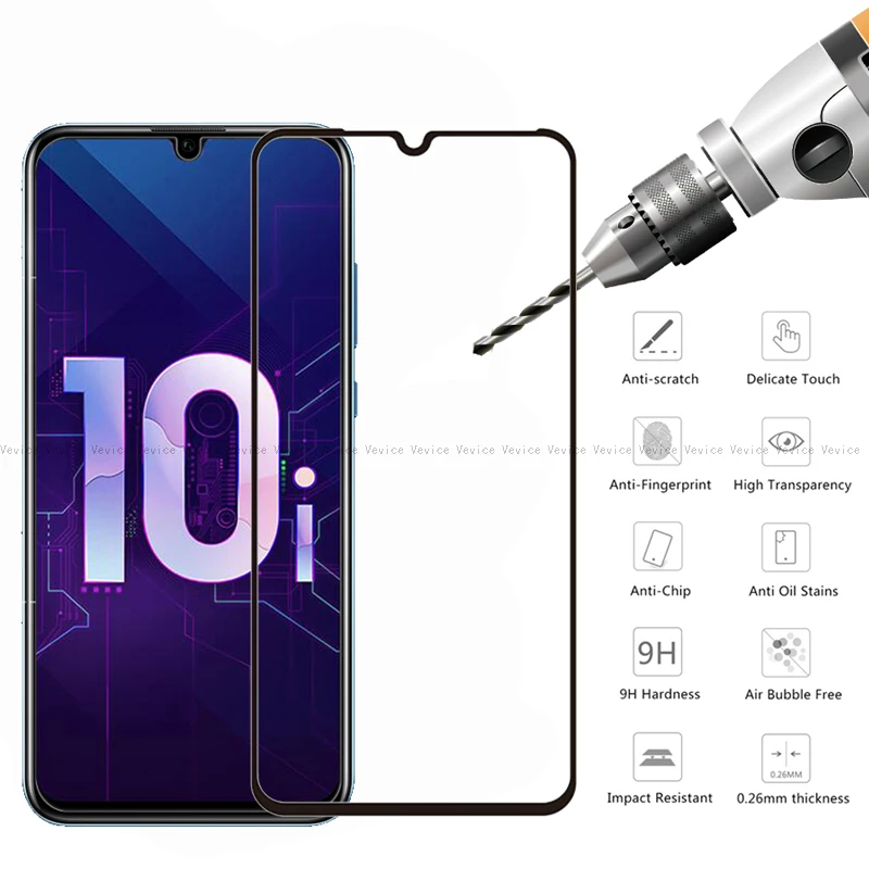 Закаленное стекло с полным покрытием для Huawei Honor 10i 20i 10 9 8 Lite 8X 8C 6C Pro V10 Play Защитное
