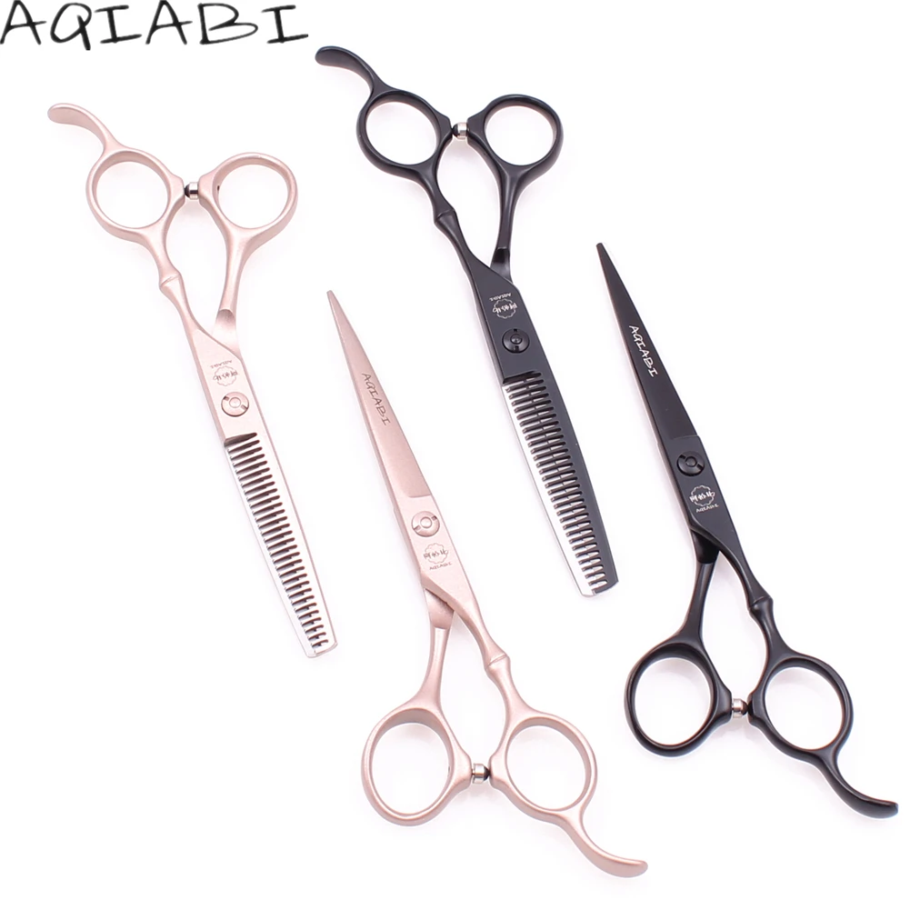 

5.5" AQIABI JP 440C Scissors For Hairstyle Cutting Scissors Thinning Shears Salon Hair Scissors Barber Shears Styling Tool A9030