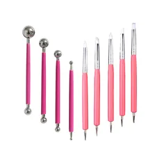 4 шт. Глиняные и гончарные инструменты 8 шт. конфеты-цветной акрил силикагель ручка-и-сталь восьмиголовый резьба комплект, принадлежности для живописи