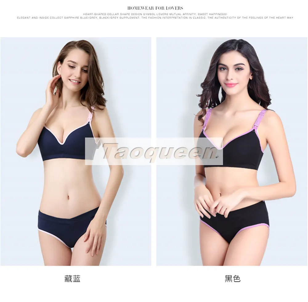 

Cotton Maternity bra+panties set prevent sagging nuring bra for pregnant women sports Breastfeeding Nursing Bra underwear set