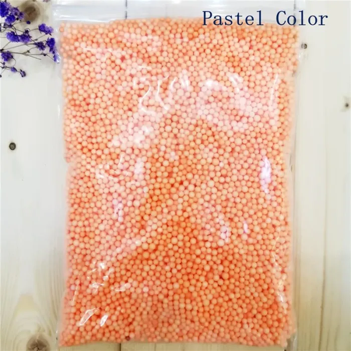 13 г/пакет мини цветные бусины для слаймов из пенополистирола слизи шарики DIY радужные пенопластовые бусины - Цвет: light orange 2-3.5mm