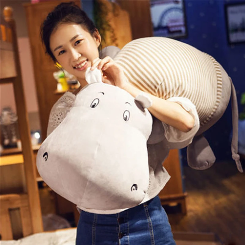 Jumbo Huge Hippo Plush Toys Giant 135cm Soft Stuffed Animals Hippo Pillow