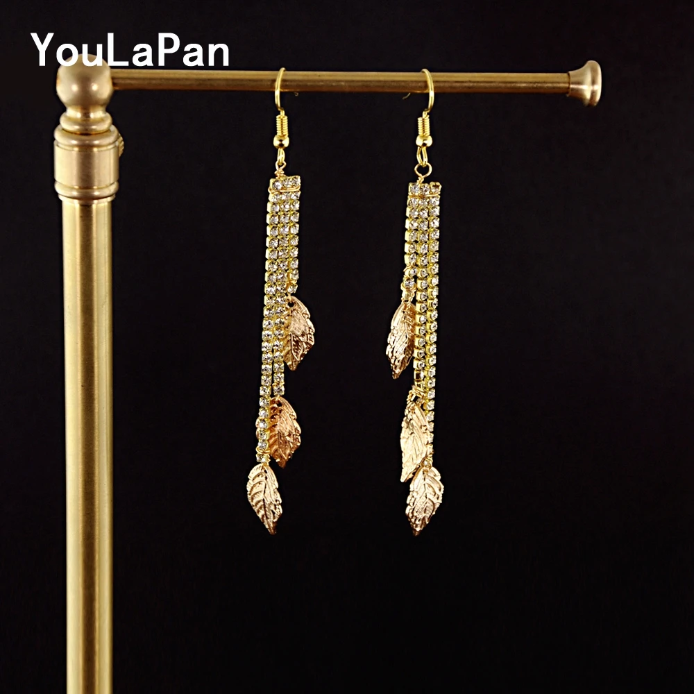 YouLaPan HP174 винтажный ручной работы золотой ободок с листьями для женщин тиара свадебный головной убор аксессуары для волос свадебный налобный драгоценный камень для волос