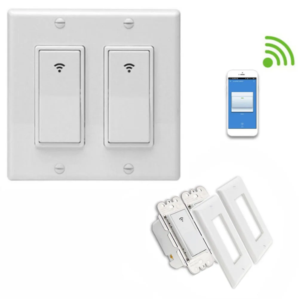 

Panel Wall Switch Us Standard Smart WIFI Voice Control Automation Accessories Timing Home PC APP Remote Light Touch For Alexa
