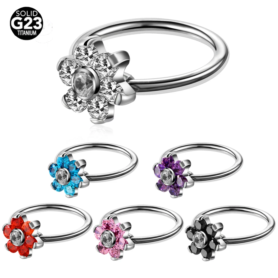 

1PC G23 Titanium Septum Piercing 16G Nose Ring Gem Tragus Piercings Ring Septum Nose Rings Titanium Piercings Sexy Body Jewelry