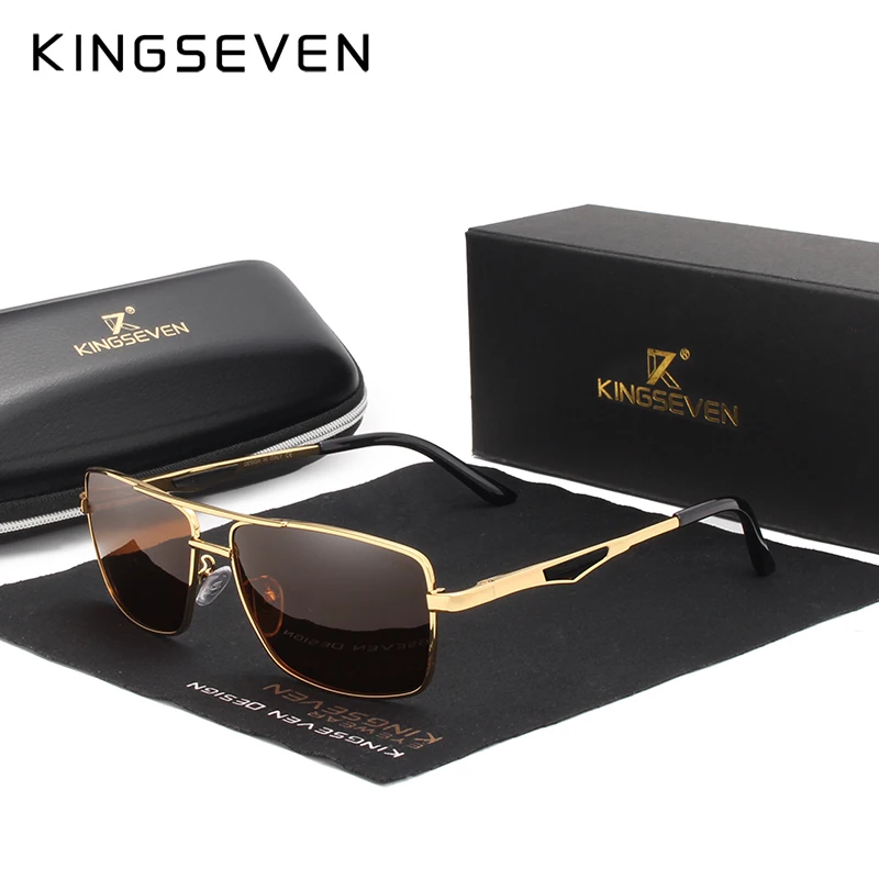 KINGSEVEN поляризованные солнцезащитные очки для мужчин Винтаж зеркальные лето