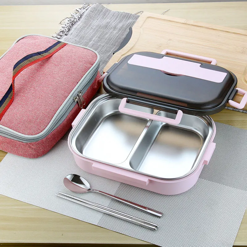 

304 Stainless Steel Thermos Thermal Lunch Box Whit Bag Set Kid Adult Bento Boxs Leakproof Japanese Style Food Container Portable