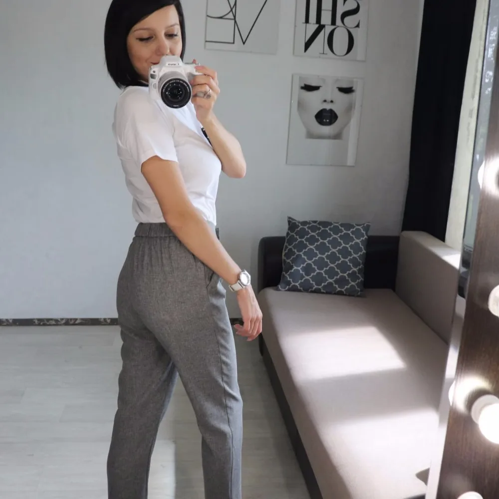 2016 Korean Fashion Leisure All match Significantly Thin Trousers Two Temperament elastic strip pants comfortable female Suit