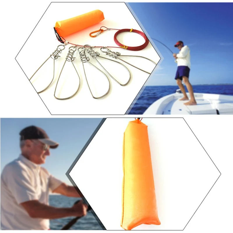 

NEW Fish Lock Stick Stringer Portable Stainless Steel Buckle Fish 5M 5 Lock Lure Tackle Tool With Float Live Fish Lock Belt