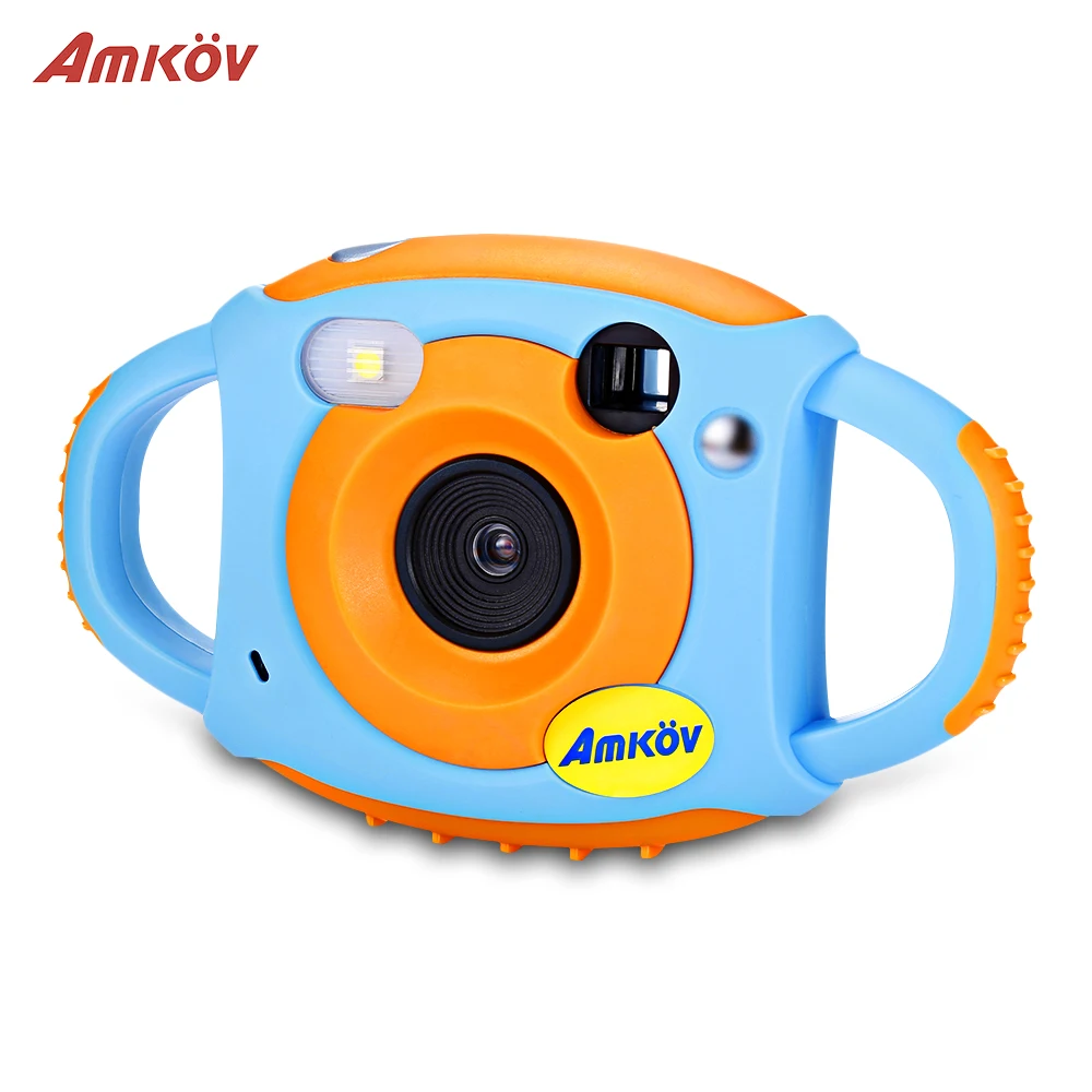 Flash and Mic for Girls/Boys 7-Color Filter Effect AMKOV WiFi Kids Camera Rechargeable 1080P HD Digital Children Camcorders with 1.77 Inch LCD Screen 