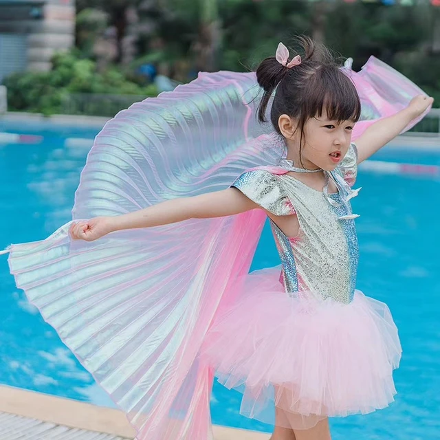 4168 Blingbling Rainbow Tutu Toddler Baby Girls Kids Swimsuit Bathing