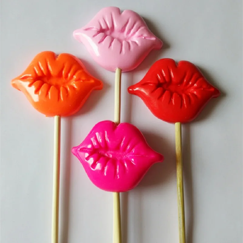 4pcs/set Lips Photo Booth Props Colorful Fun Lip Mustache Creative