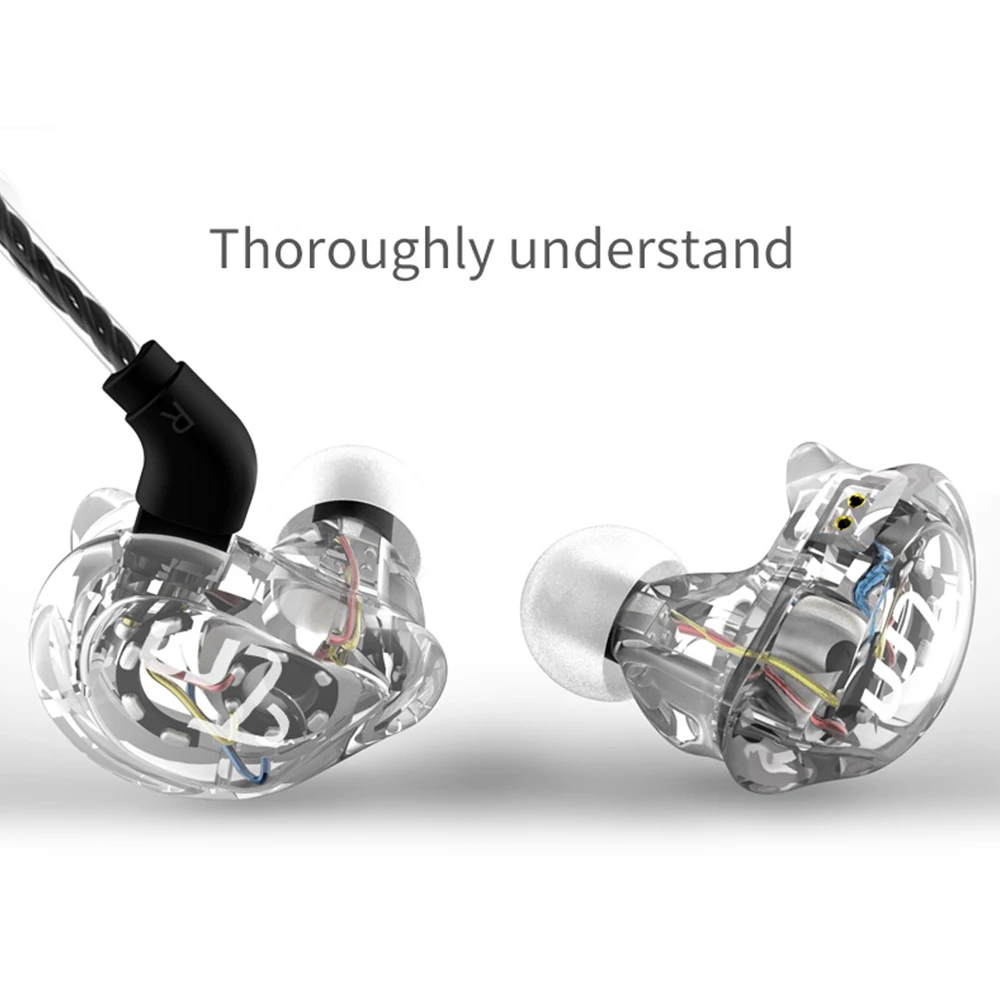 TRN V10 2DD с 2BA Гибридный в ухо наушники диджея HIFI монитор для бега гарнитура ушной 2PIN