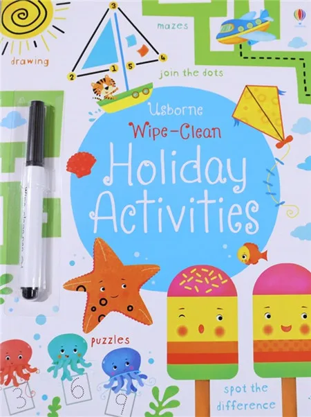 Limpar-limpar o Livro de Exercícios Reusável com Caneta Palavras para Pré-escolar Crianças Inglês Escrita Habilidades Número Aprendizagem Precoce 21*27cm 36 Weddings & Events