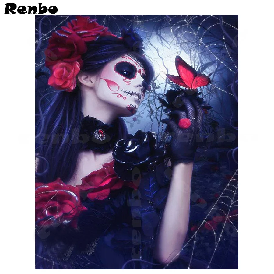 

Full Square Diamond Painting Cross Stitch" Day of the Dead"Wall Art Decor DIY 5D Diamond Mosaic patterns beadS embroidery kits