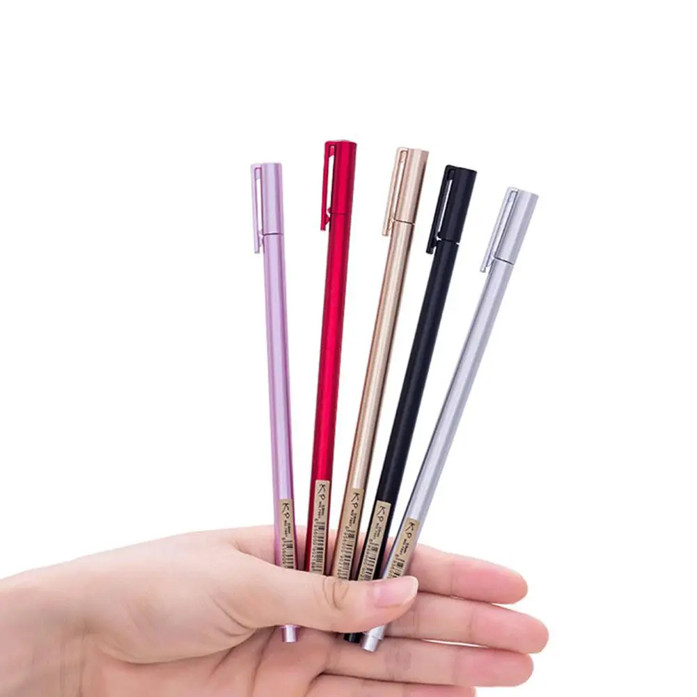 

0.5mm Solid Color Simulate Metal Surface Gel Pen with Black Refill