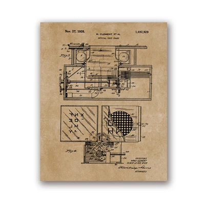 Оптометрия патентные принты оптометрист подарки медицина Арт плакат ОПТИК медицинские инструменты чертежи Искусство Холст Живопись Декор стены - Цвет: PH5418