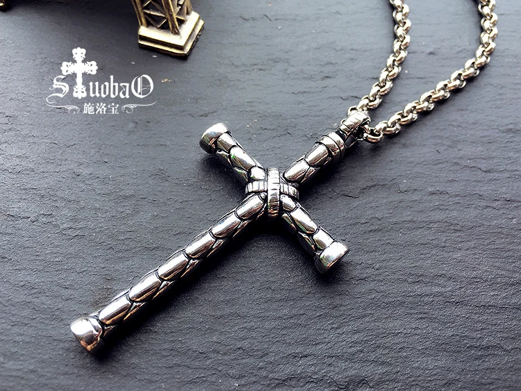 Модный тренд [признание] титановая сталь крест ожерелье мужской кулон христианский кулон хипстер корейские ювелирные изделия