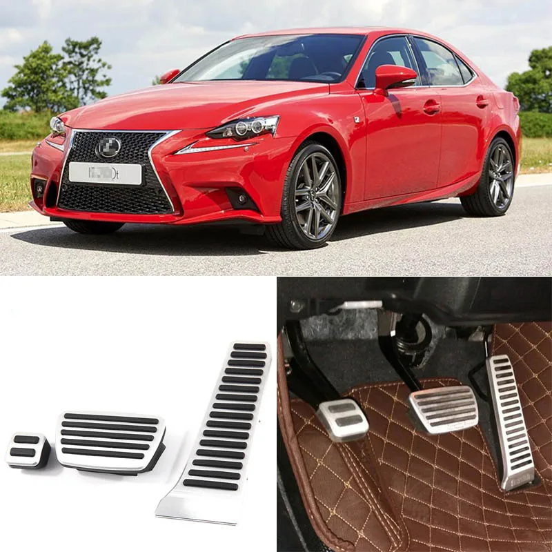 

Savanini Brand New 3pcs Aluminium Non Slip Foot Rest Fuel Gas Brake Pedal Cover For Lexus IS 2013-2016