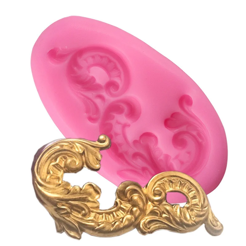 

Mujiang 3D Baroque Scrolls Corner Silicone Mold Relief Cake Border Fondant Cake Decorating Tools Candy Chocolate Gumpaste Moulds