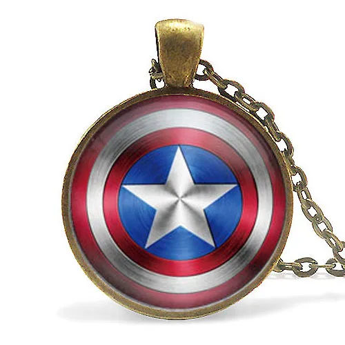 

Steampunk chain New US Movie Captain America Shield necklase The First Avenger Pendant 1pcs/lot bronze or silver Pendant jewelry