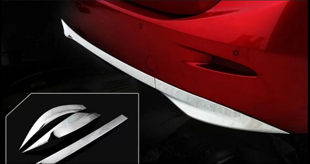 

3pcs Chrome Rear Bumper Molding Cover Trim For Mazda 3 2014 2015