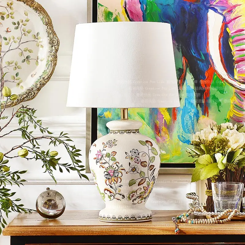 

[Brand Group] C odd ranks yield living room bedroom lamp may Leah crack decals decorative ceramic table lamp