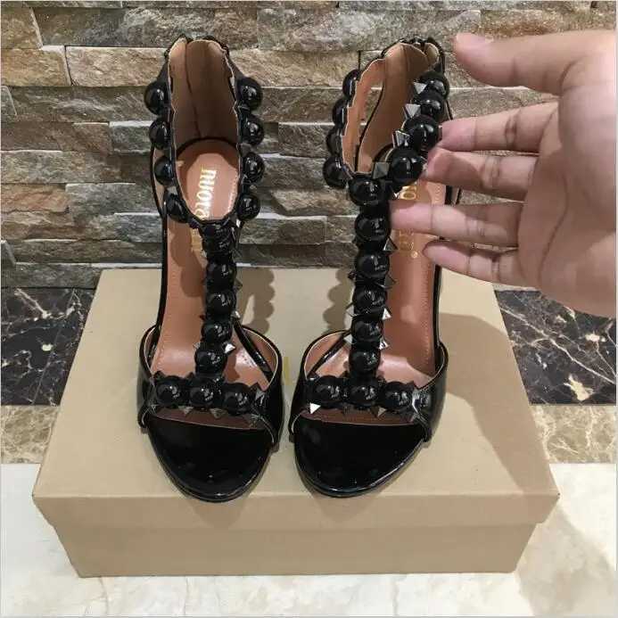 Г., летние женские босоножки пикантные босоножки на высоком каблуке Женская обувь с Т-образным ремешком женские свадебные туфли на высоком каблуке с открытым носком - Цвет: YZZZ2 black