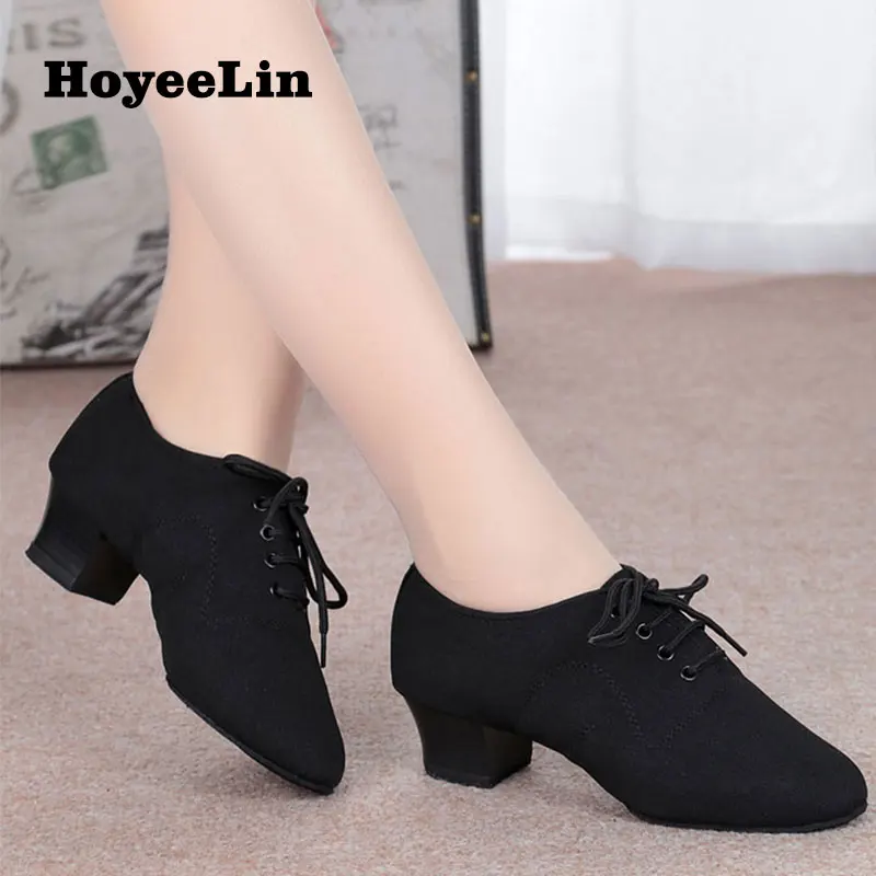 NEW Women's Canvas Modern Stage Ballroom Lace Up Practice Dance Shoes