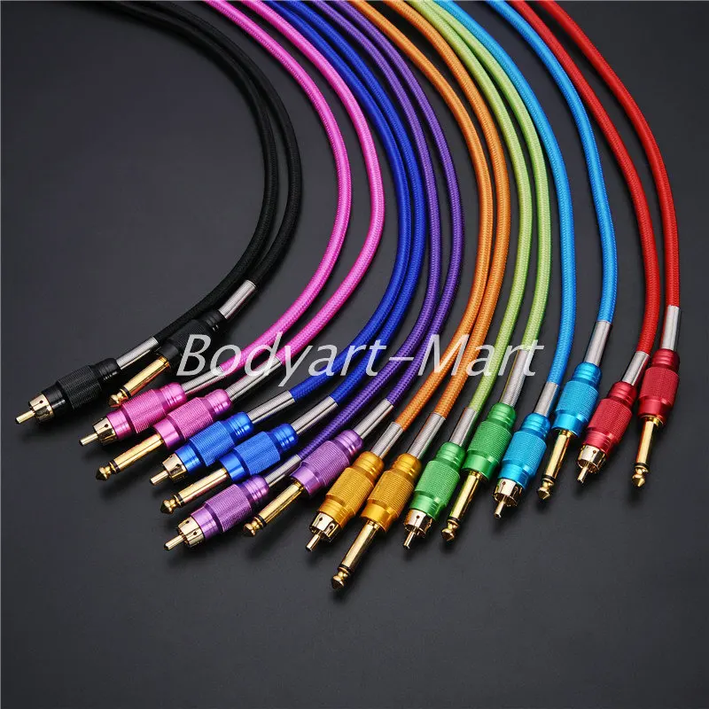Топ шерсть вязаный RCA Медь татуировки питания клип шнур черный TCC08 #|clip cord|rca tattoo
