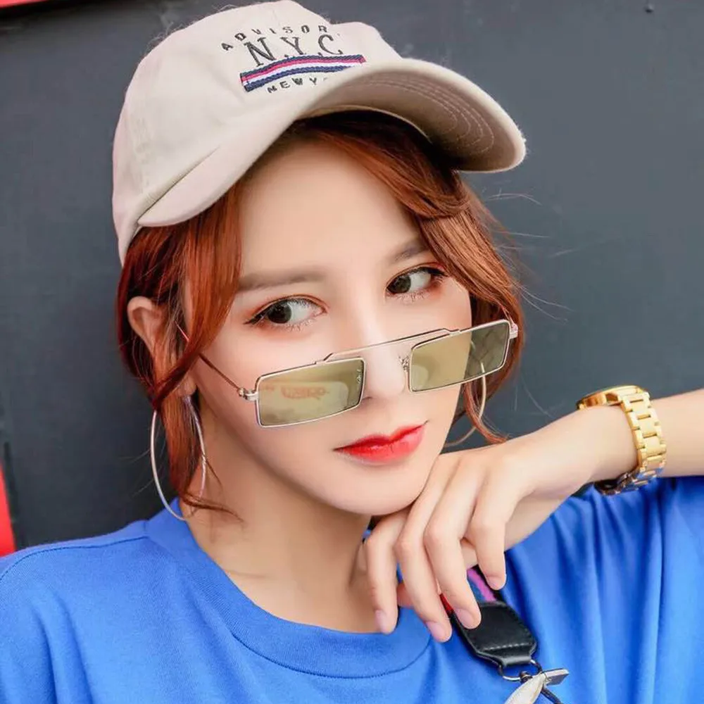 

Female Square Shape Glasses For Women Sunglasses on mujer gafas Rectangle Eyewear modis Ladies Eyeglasses Metal Frame Flat Glas