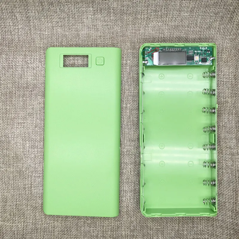 DIY 8x18650 Батарея Зарядное устройство чехол Мощность банк чехол 5V двойной переносной аккумулятор USB держатель коробка DIY 18650 сотовый Чехол Мощность банка - Цвет: green