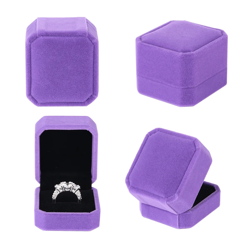 

High Quality Velvet Engagement Wedding Earring Ring Pendant Jewelry Display Storage Box Case 7 Colors