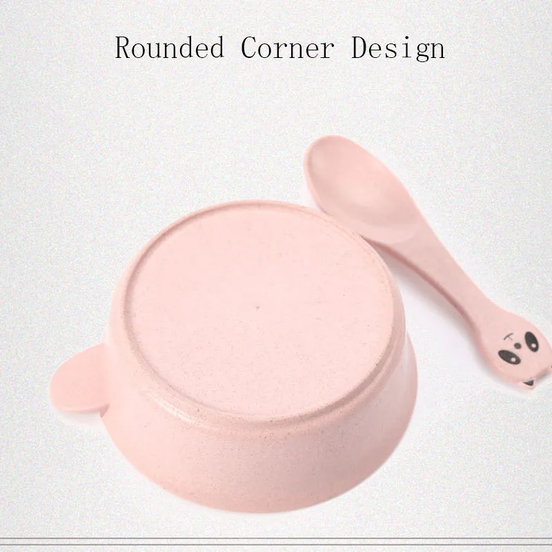 2 Pcs/Set Baby Feeding Food Tableware Panda Wheat Kid Dishes Eco-Friendly Children Training Dinnerware Plate Bowl Spoon 2 Pcs/Set Baby Feeding Food Tableware Panda Wheat Kid Dishes Eco-Friendly Children Training Dinnerware Plate Bowl Spoon