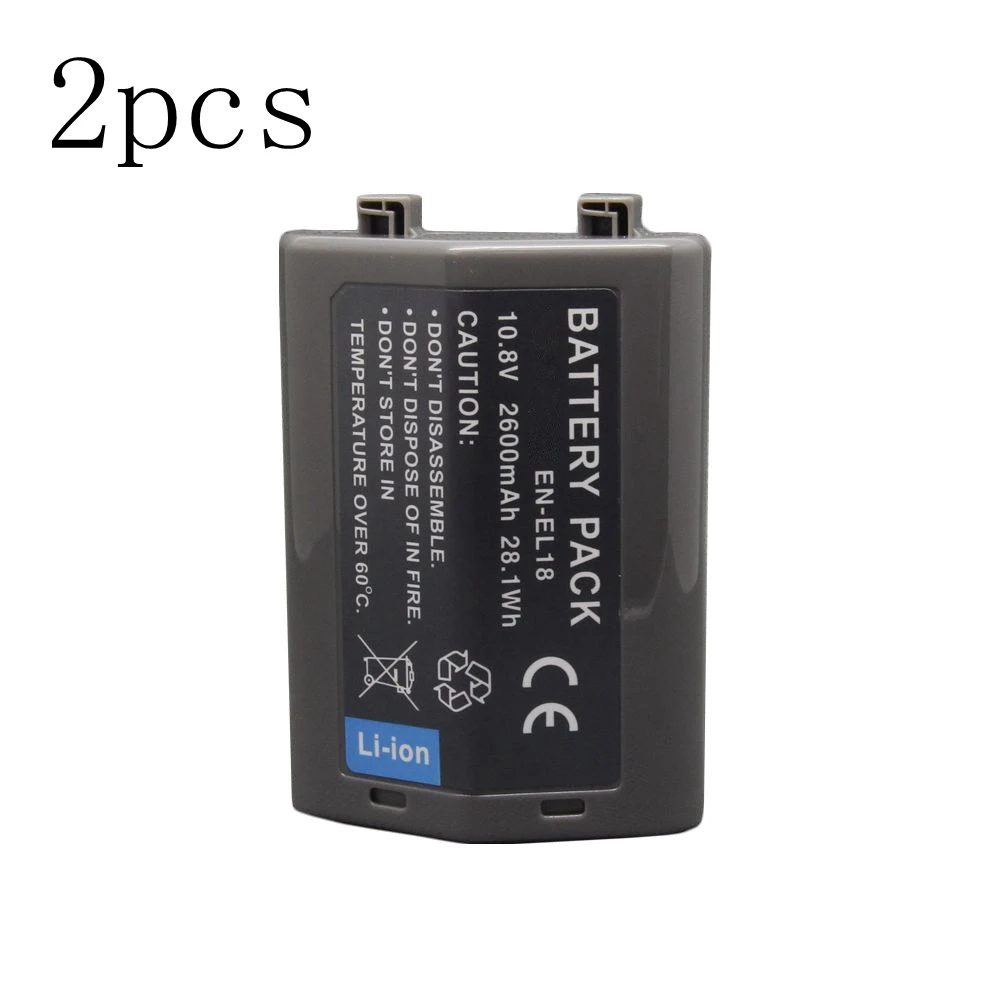 WHCYonline 2 шт. 2600 мАч фотоаккумулятор EL18 ENEL18 для цифровой камеры Nikon D4S D4 S52 D810 D800
