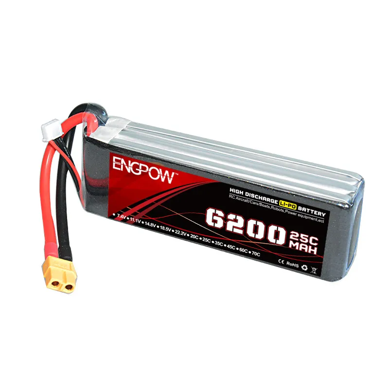

Rechargeable Lipo Battery ENG Power 14.8V 6200mAh 35C 4cell LipoBattery XT60 Plug For RC Model Toys