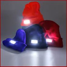 Новинка унисекс светодиодная светлая крышка вязаная шапочка шапка с батареями на открытом воздухе Охота Кемпинг Рыбалка Прямая поставка#0402