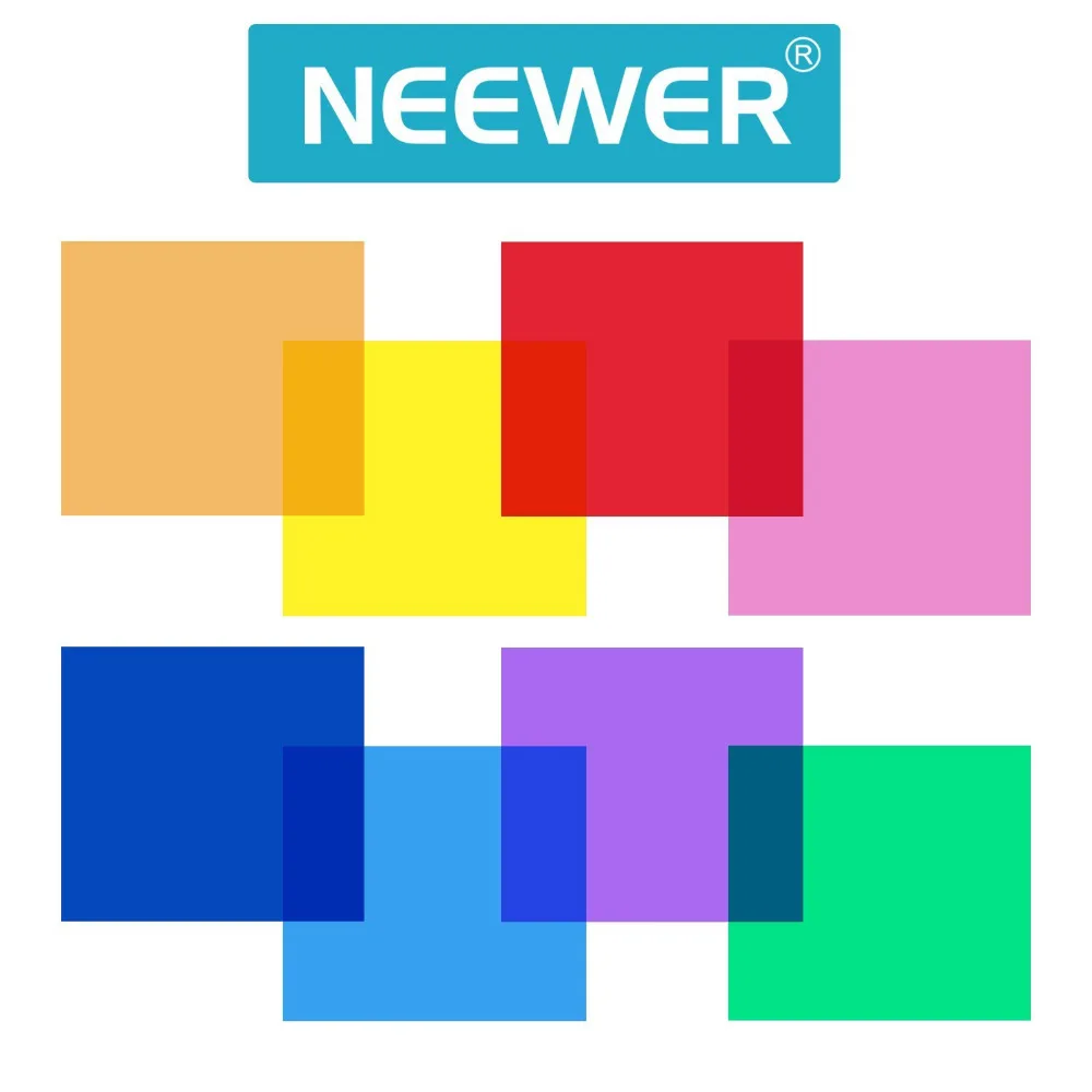 Neewer 1" /30 см 8 набор из гелевые подушечки для прозрачный Цвет коррекции светильник гелевый фильтр для фотосъемки Светодиодная лампа для видеосъемки Yongnuo вспышка-стробоскоп для светильник