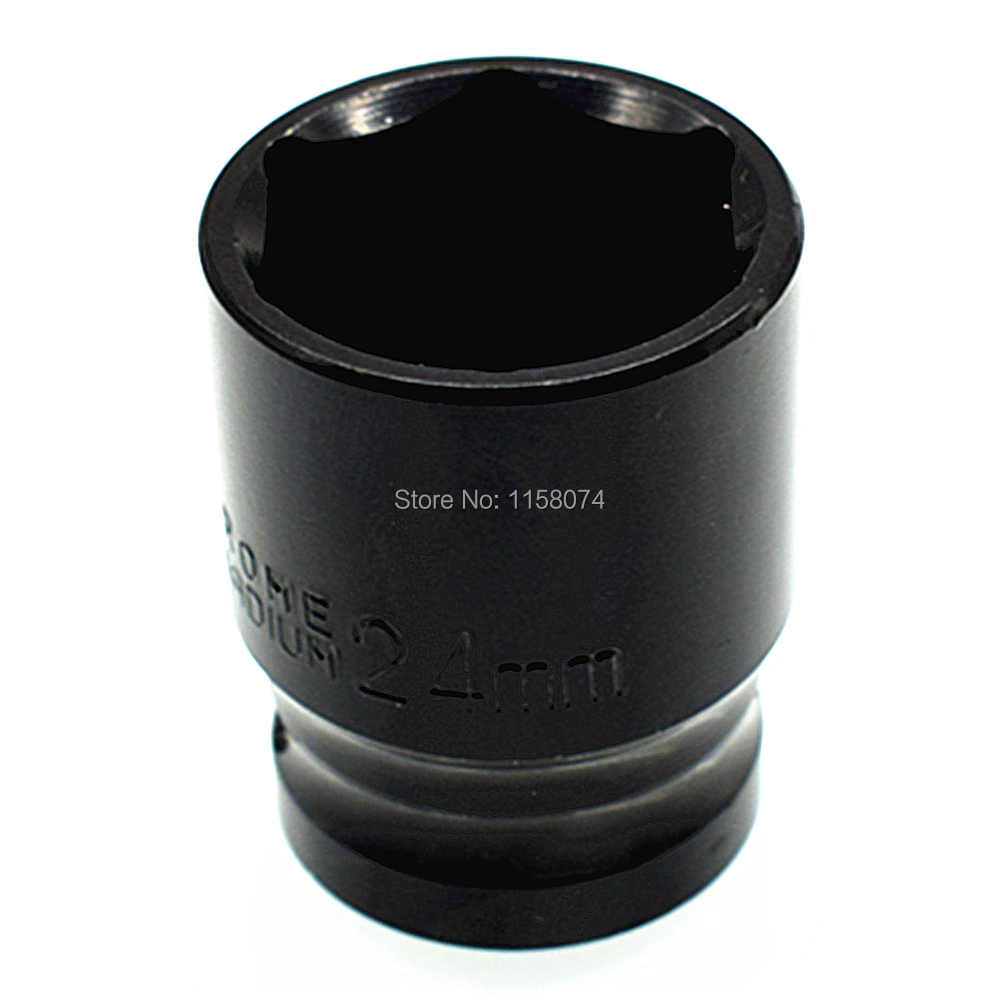 1/2 Inch Shallow Square Drive Impact Socket Tool 24mm 6 Point Metric Wrench Socket for Impact Guns & Air Ratchets Power Tools