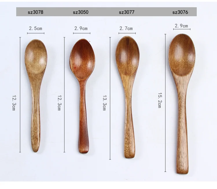 Высокое качество натуральный деревянная ложка ручной работы Кухня аксессуары Пособия по кулинарии посуда Столовая посуда суп Чай Мёд Кофе ложка