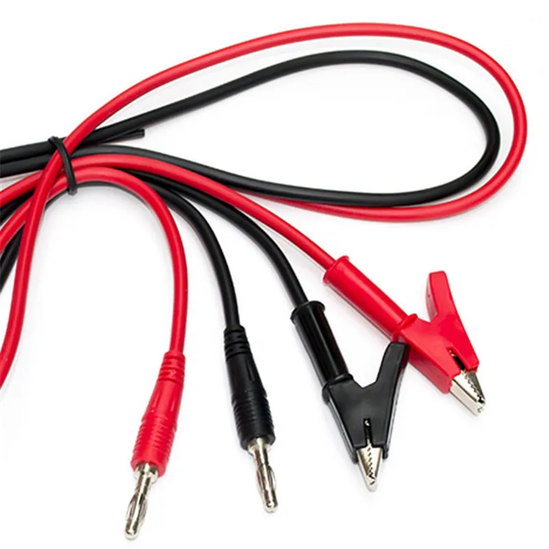 

Y201 1M 4mm Pure Copper Banana Plug To Crocodile Alligator Clip Test Probe Lead Kit Wire Cable Red/black