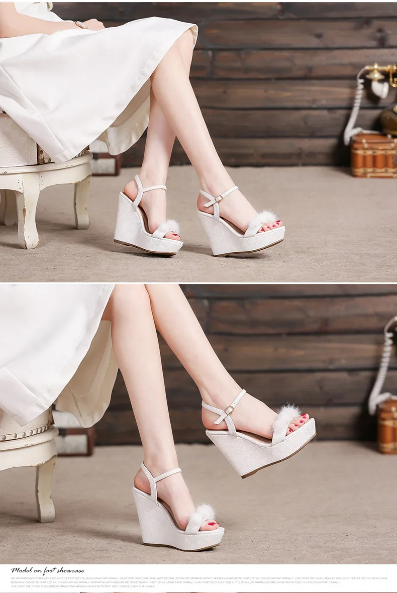 24_2019 Summer Fashion Womens Wedge Sandals Female Retro High Heeled Platform Rhinestone Shoes Online