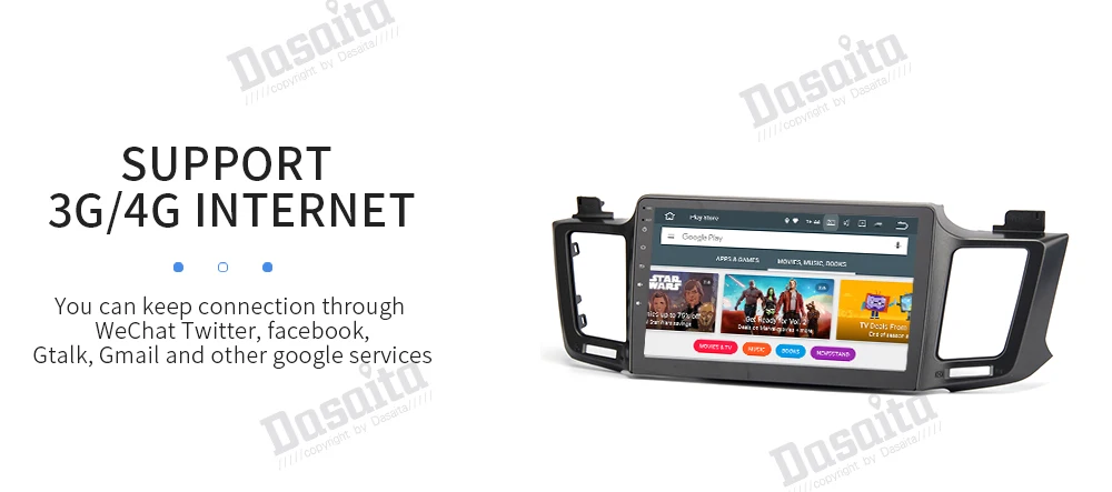 Cheap 10.2"INCH IPS Android 8.0 Car Radio 4G+32G for Toyota RAV4 2014-2016 Car Stereo Multmedia 4*50W support Wifi Blueteeth  3G/4G 5