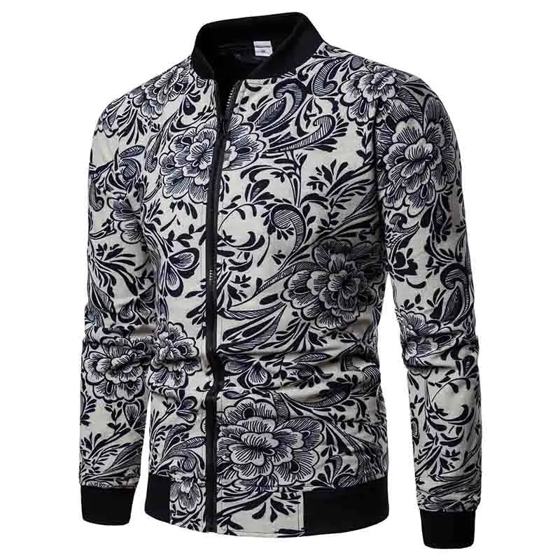 Mens Jackets New Japanese Floral pattern Men Jacket Coat Man Hip Hop Streetwear Men Jacket Coat Bomber Jacket Men Clothes Sping