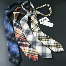 Новые ленивые скинни 7 см мужские галстуки деловые повседневные модные стильные тонкий мужской галстук плед для Одежда для свадебного торжества Галстуки хлопчатобумажный галстук