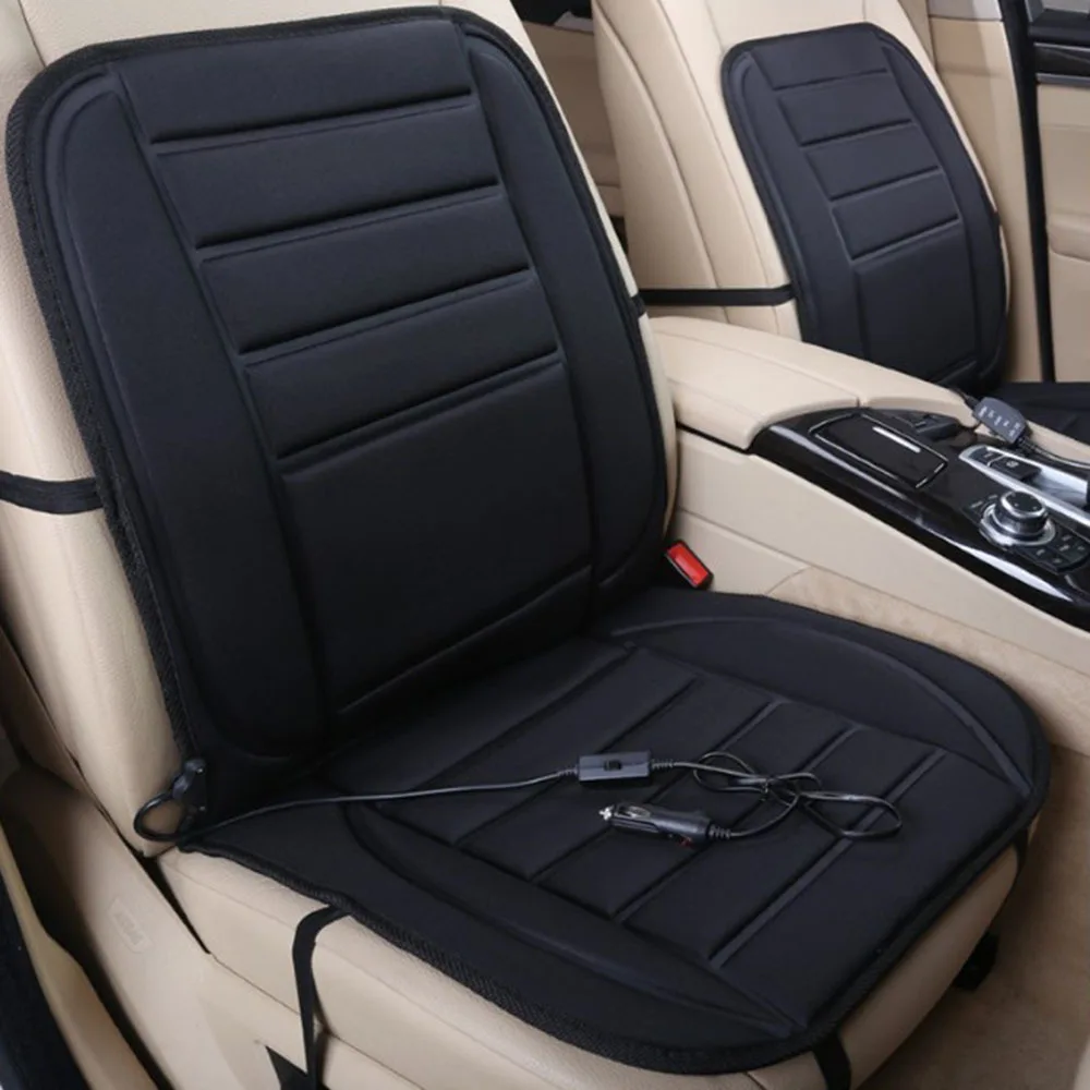 Универсальный черный 12 в мягкий уплотненный подогреваемый автомобильный сиденье Подушка зимний теплый подогреватель сиденья с регулятором температуры