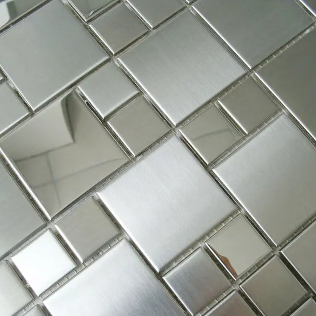 Mosaic Tile Mirror Sheets Square Brushed 304 Stainless Steel Deco Mosaic Tile Mirror Sheets Square Brushed 304 Stainless Steel Deco Mesh Dicsount Kitchen Backsplash Floors Bathroom Shower Design