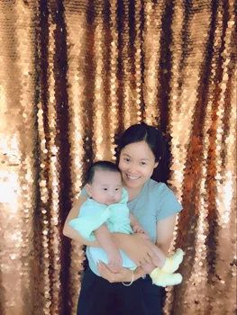 

accept custom 8ft/240cm Caramel sequin backdrop for photo booth no seam