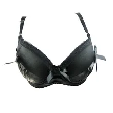 Женский бюстгальтер для пуш-ап, нижнее белье, черный бюстгальтер, сексуальный бюстгальтер с большим бантом, кружевной бюстгальтер, 34-36-38, B-C