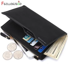FGJLLOGJGSO Men PU leather wallet High quality short billeteras mens cute famous brand wallet thin wallet male Bank card purse